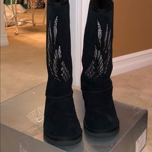 Secret Luxe Affair crystal wing boots
